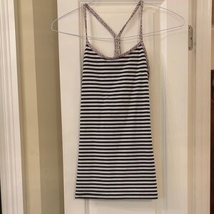 lululemon athletica Black and White Striped Tank Top
